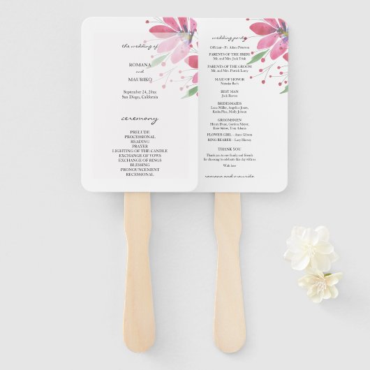 Rustieke Lotus Waterverf Handbeschilderd Programma Handwaaier (Voorkant en achterkant)