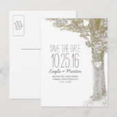 Rustieke love tree land save the date briefkaarten (Voorkant / Achterkant)