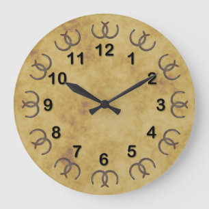 Rustieke Lucky Hoefijzers Vervallen Achtergrond DI Grote Klok