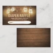 Rustieke Luier Raffle Kaart Houten verlichting pot (Voorkant / Achterkant)