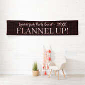 Rustieke Lumberjack Plaid Typography Custom Event Spandoek (Insitu)