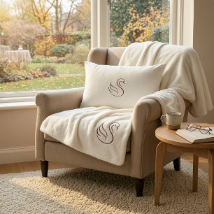 Rustieke luxe minimalistische zwanen middelgrote s sherpa deken