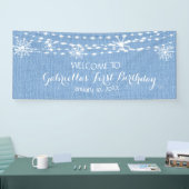 Rustieke maar dromerige Winter Wonderland Eerste V Spandoek (Beurs)