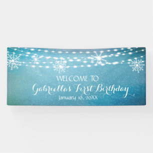 Rustieke maar dromerige Winter Wonderland Eerste V Spandoek