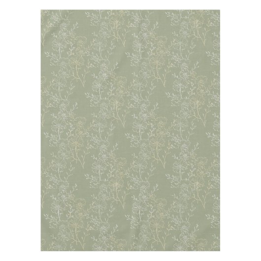 Rustieke madeliefjes op Sage Green, botanische lux Tafelkleed (Voorkant)