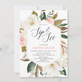 Rustieke magnolia bloemengroen meisje sip see kaart (Voorkant)