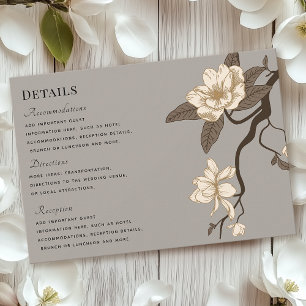  rustieke Magnolia Grey Wedding Details RSVP Kaartje