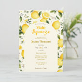 Rustieke Main Squeeze citroen modern vrijgezellenf Kaart (Staand voorkant)