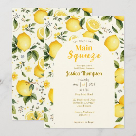 Rustieke Main Squeeze citroen modern vrijgezellenf Kaart (Voorkant / Achterkant)