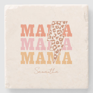 Rustieke "mama" herhaling stenen onderzetter