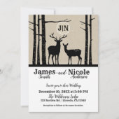 Rustieke Man & Vrouw Doe Deer Black Birch Wedding Kaart (Voorkant)