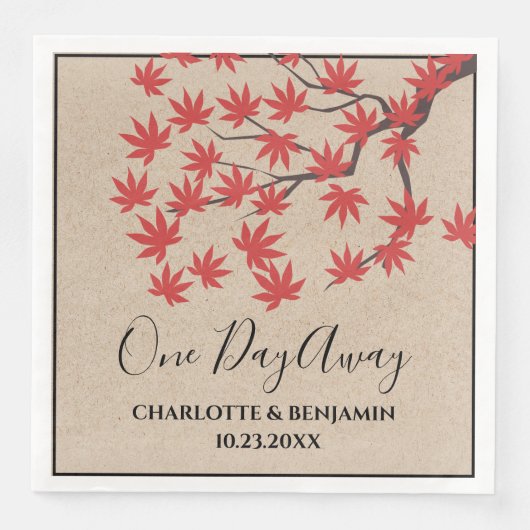 Rustieke Maple Tree Herfst Herfstrepetitie Servet (Voorkant)