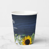 Rustieke Marine Blauwe Zonnebloem|Daisy Papieren Bekers (Links)