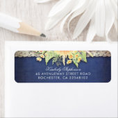 Rustieke marine en Wildflower herfst bruiloft Etiket (Insitu)