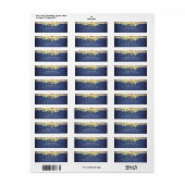 Rustieke marine en Wildflower herfst bruiloft Etiket (Full Sheet)