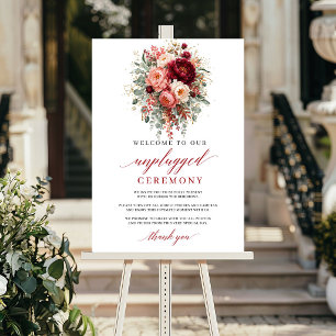 Rustieke Maroon Herfst Bloemstuk Ongestoorde Cerem Poster