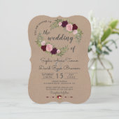 Rustieke Marsala Bloem Ambachtelijk Ambacht Papier Kaart (Staand voorkant)