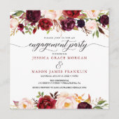 Rustieke Marsala Bourgondië verlovingsfeest nodigt Programma (Voorkant)