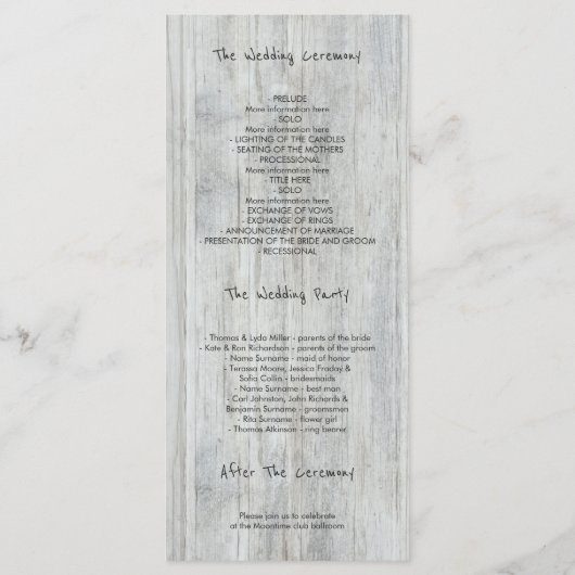 Rustieke Mason Jar Baby's Breath Wedding Programma (Achterkant)