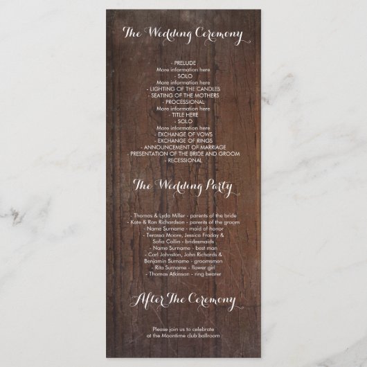 Rustieke Mason Jar Baby's Breath Wedding Programma (Achterkant)