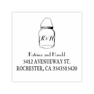 Rustieke Mason Jar Barn bruiloft Zelfinktende Stempel
