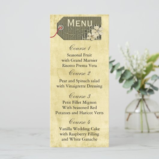 rustieke mason jar bruiloft menu (Staand voorkant)