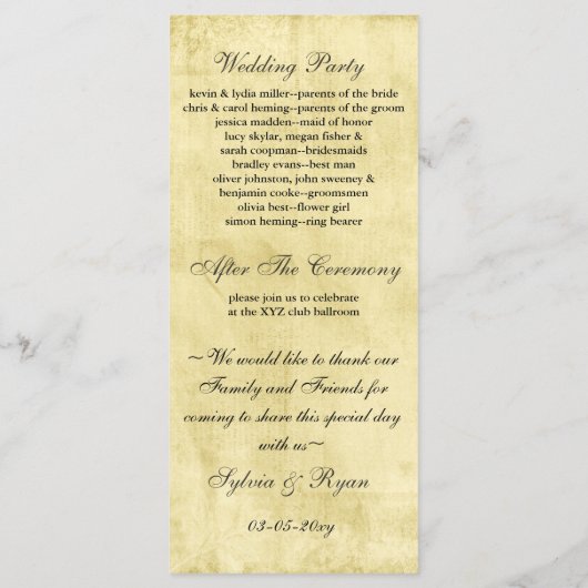  rustieke mason jar bruiloft programma (Achterkant)