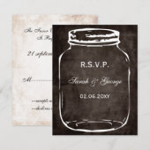 Rustieke Mason Jar Bruiloft RSVP Kaartje (Voorkant / Achterkant)