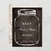 Rustieke Mason Jar Bruiloft RSVP Uitnodiging Briefkaart (Voorkant / Achterkant)