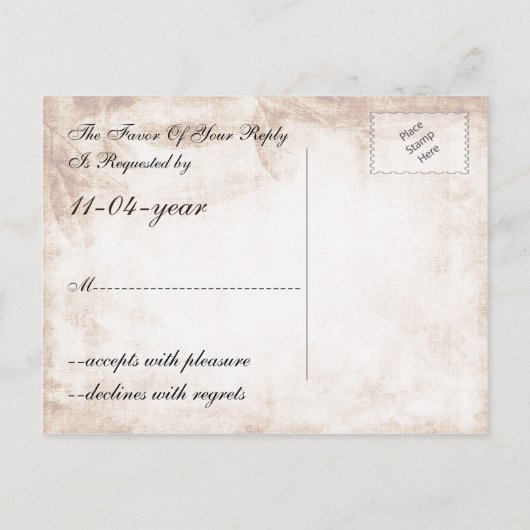 Rustieke Mason Jar Bruiloft RSVP Uitnodiging Briefkaart (Achterkant)