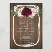 Rustieke Mason Jar bruiloft uitnodigingen (Voorkant)