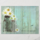 Rustieke Mason Jar En Daisy Bruiloft Menu (Achterkant)