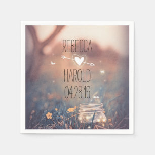 Rustieke Mason Jar en Fireflies Tuin Bruiloft Servet