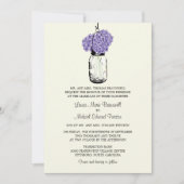 Rustieke Mason Jar en Hydrangeas bruiloft Kaart (Voorkant)