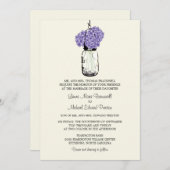 Rustieke Mason Jar en Hydrangeas bruiloft Kaart (Voorkant / Achterkant)
