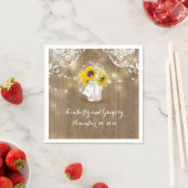 Rustieke Mason Jar en Zonnebloemen met Baby's Brea Servetten (Insitu)