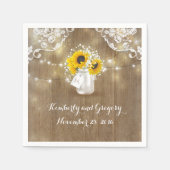 Rustieke Mason Jar en Zonnebloemen met Baby's Brea Servetten (Voorkant)