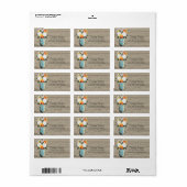 Rustieke Mason Jar Gerbera Daisey Hydrangeas Etiket (Full Sheet)