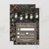 Rustieke Mason Jar Jacht Camo Bruiloft RSVP Kaarte (Voorkant / Achterkant)