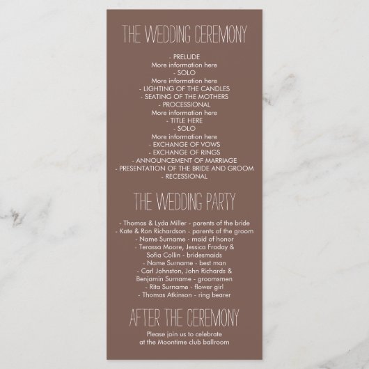 Rustieke Mason Jar Kant Lights Trouwprogramma's Programma (Achterkant)