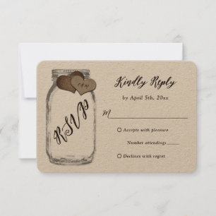 Rustieke Mason Jar Kraft Papier Trouwen RSVP
