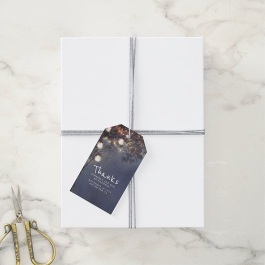 Rustieke Mason Jar Lights Boom Bruiloft Cadeaulabel (Met Touw)