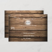 Rustieke Mason Jar Lights Schuur Hout RSVPs RSVP Kaartje (Voorkant / Achterkant)