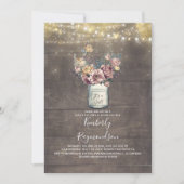 Rustieke Mason Jar Mauve en Goud Baby shower Kaart (Voorkant)