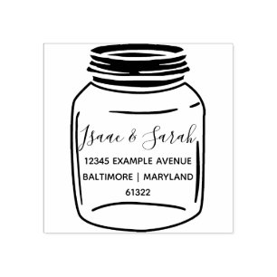  rustieke Mason Jar retouradres Rubberstempel