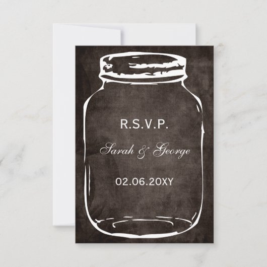 Rustieke Mason Jar RSVP kaarten standaard 3.5 x 5 (Voorkant)