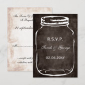 Rustieke Mason Jar RSVP kaarten standaard 3.5 x 5 Kaartje (Voorkant / Achterkant)