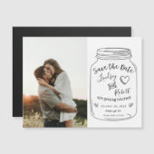 Rustieke Mason Jar Save the Date met Foto (Voorkant / Achterkant)