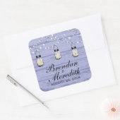 Rustieke Mason Jar String of Lights Vierkante Sticker (Envelop)