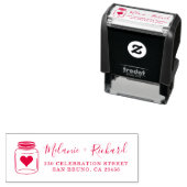 Rustieke Mason Jar & Trouwnamen Retouradres Zelfinktende Stempel (In situ)